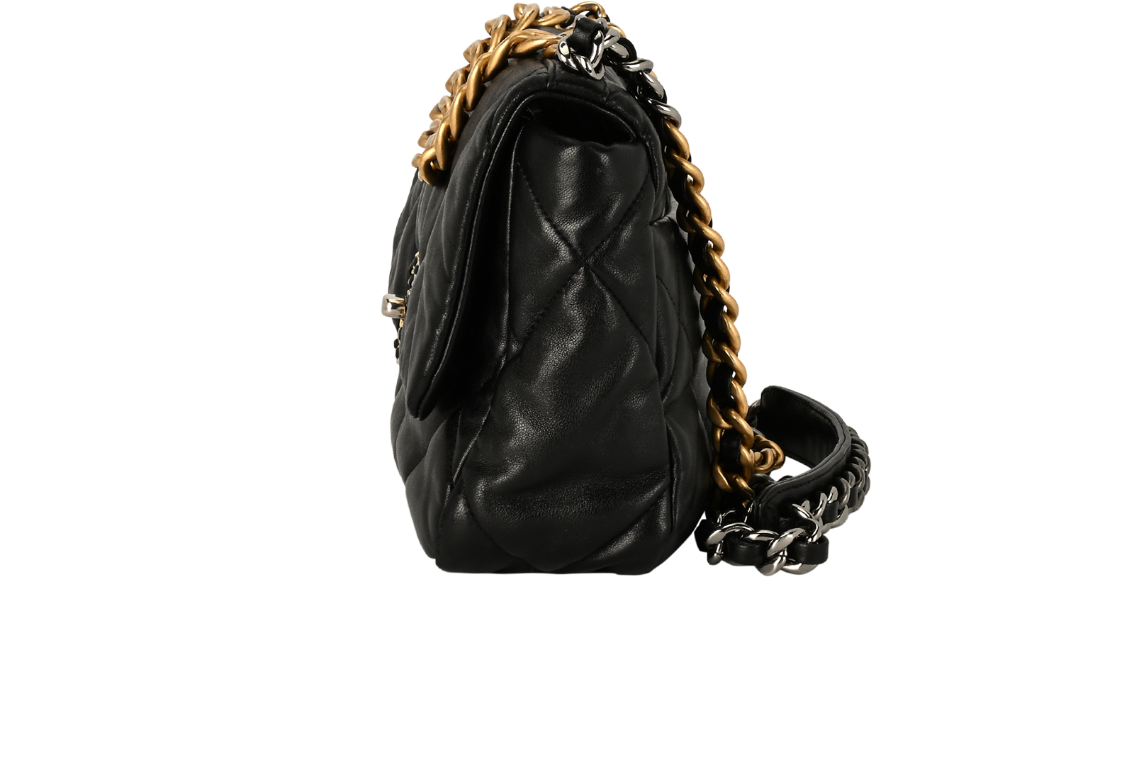 Small Flap 19, &pound;3,100, Black, Lambskin Leather, Side view